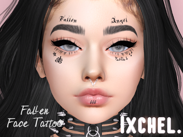 Second Life Marketplace - IXCHEL. - Fallen UNISEX Face Tattoo [OMEGA